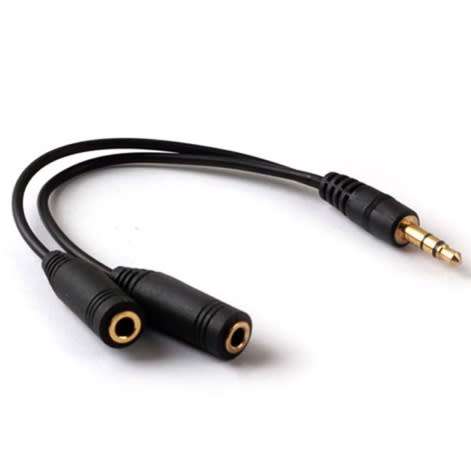 2 x Female 3.5mm Audio Aux Cable Male to Stereo Extension Headphone Splitter Cord