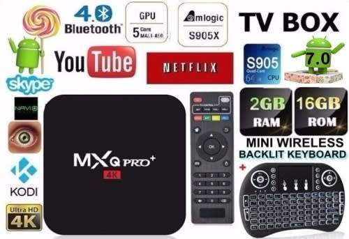 MXQ Pro Plus 2GB / 16GB 4K Smart TV Box + i8 Backlit Mini Wireless Keyboard With Touchpad