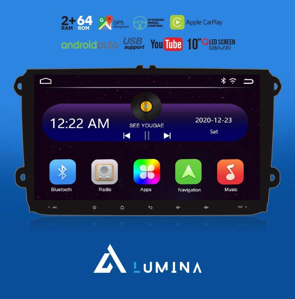 Lumina ATLAS-VW 9" Carplay,Android Auto ,USB Radio for Polo6/Caddy/Amarok