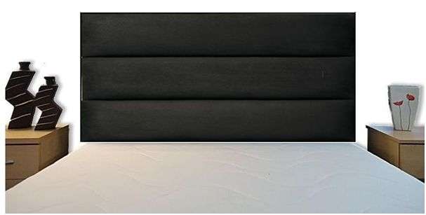 Headboard - QUEEN Size -  HORIZONTAL 3 in BLACK