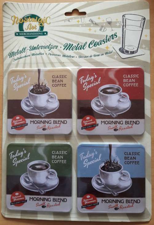 NOSTALGIC ART MORNING BLEND METAL COASTERS