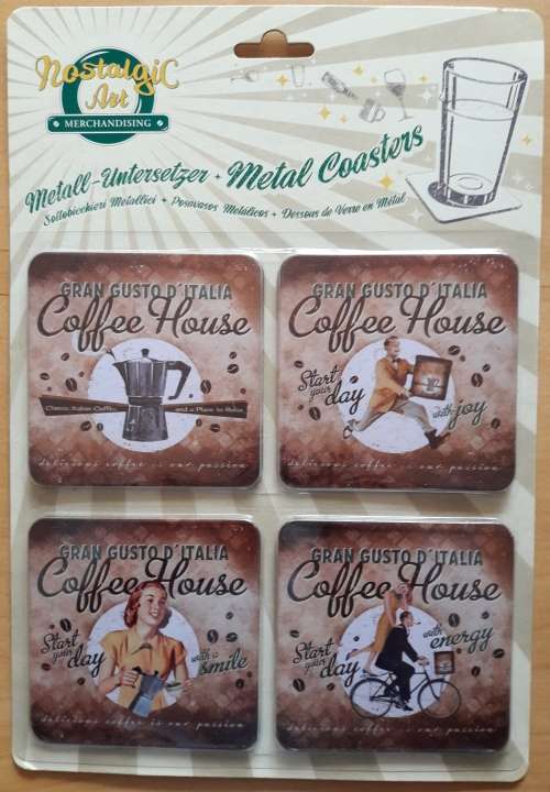 NOSTALGIC ART MORNING BLEND METAL COASTERS