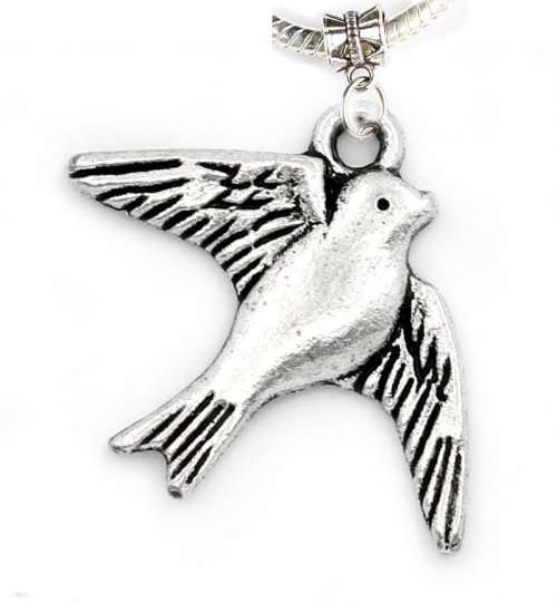 C194   1Pcs Charm BEAD BIRD Fit European DIY Bracelet