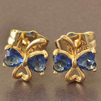 Gorgeous  Gold Filled BLUE Butterfly Stud Earrings  (K6127)