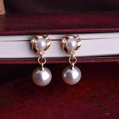1 Pair fashion imitation pearl earrings high quality      (K6974)