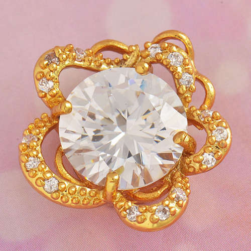 Lovely  Yellow Gold Filled Clear CZ  Pendant   (A64*)