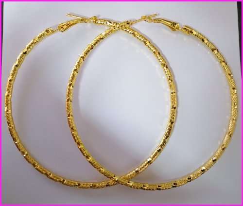 Fashion Gold Plated Big Circle Hoop Earrings      (A249*)