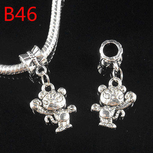1pcs Charm Tibetan silver Tiger Bead Fit Charm Bracelet B46