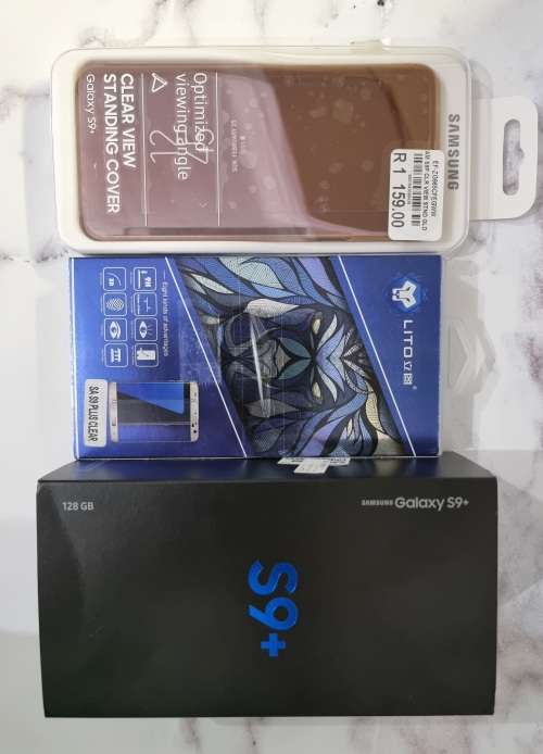 Samsung Galaxy S9+ 128GB Mint Condition w fast charger, new screen protector and flip cover