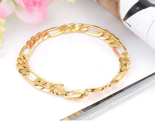 18k Gold Plated Figaro Chain Bracelet