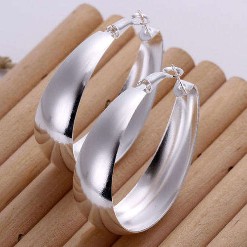 Silver plated 50mm  Hoop Earings