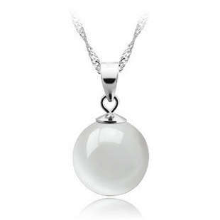 GENUINE 925 Silver Cat's eye Pendant ,3 Layer Platinum Plated