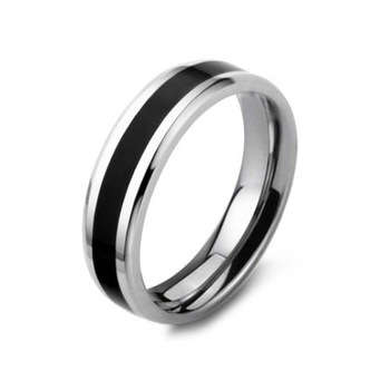 Stainless Steel Black Circle Ring