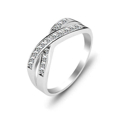 GENUINE 925 SILVER RING, CUBIC ZIRCONIA