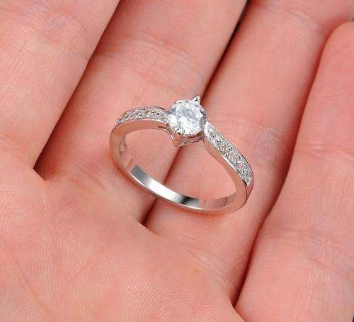 Genuine 925 Sterling Silver, Platinum Plated Ring