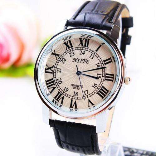 MENS LEATHER STRAP WATCH
