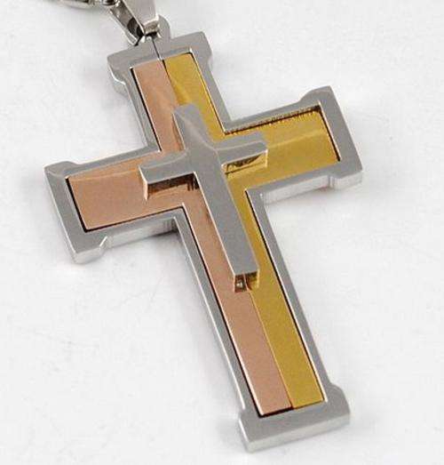 Stainless Steel Cross and Necklace