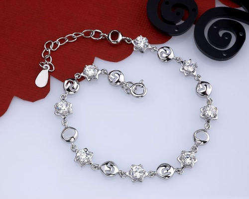 SILVER CRYSTAL CHARM BRACELET