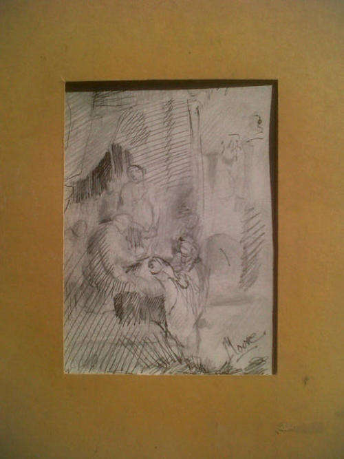 Henry Moore Origional Drawing pencil and Ink RARE RARE