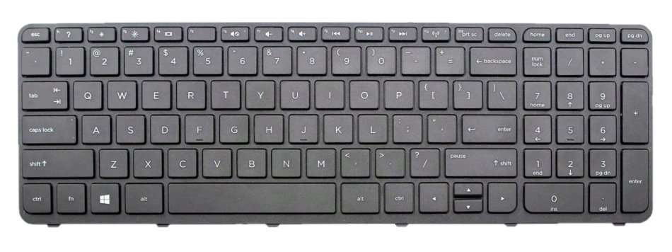 Keyboard WITH FRAME for HP PAVILION 15 & HP 250 G3, 255 G3. P/N: 708168-001 749658-B31