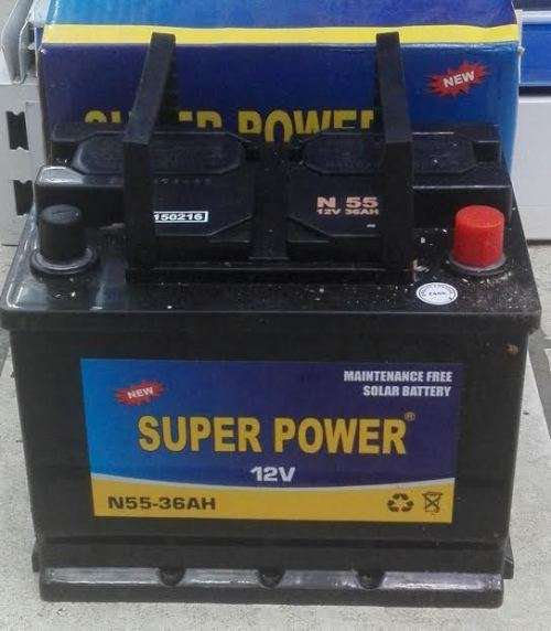 maintenance free 12V N55-36AH solar durable battery