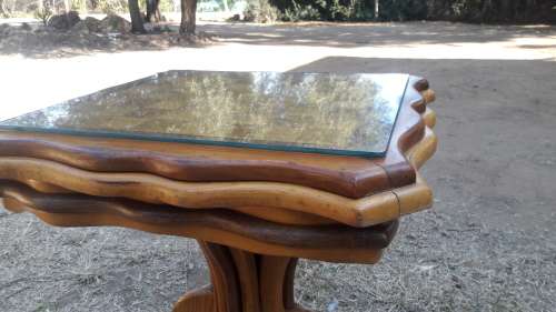 STUNNING Wooden Chess table with Glass Top