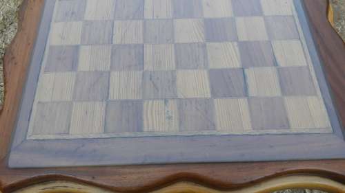 STUNNING Wooden Chess table with Glass Top