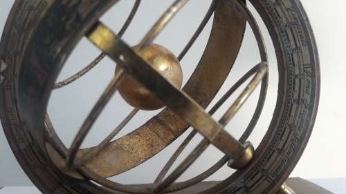 Vintage brass and wood ornament