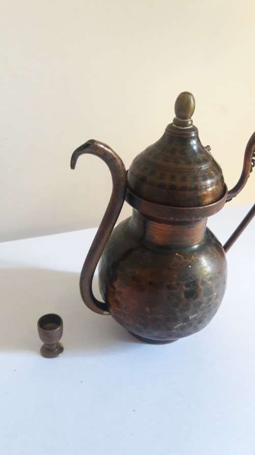Vintage miniature kettle with cup