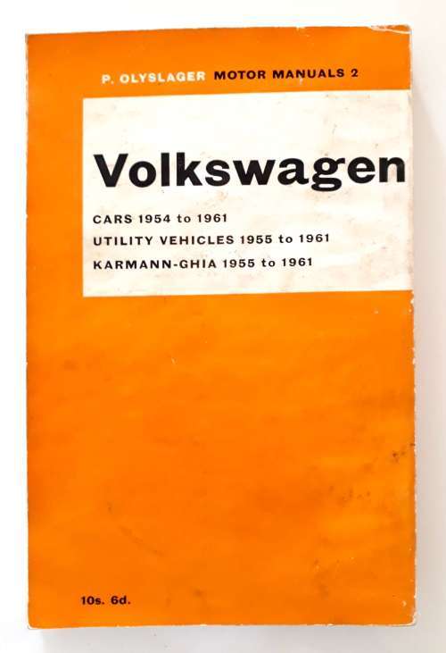Volkswagen `Motor Manuals 2` by Piet Olyslager - includes Beetle, Combi, Karmann-Ghia 1954-1961