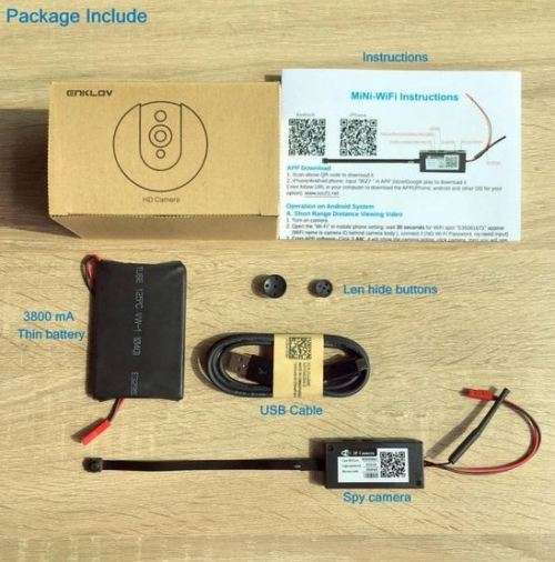 ENKLOV 720P HD Wifi Hidden Spy Camera with Motion Detecting