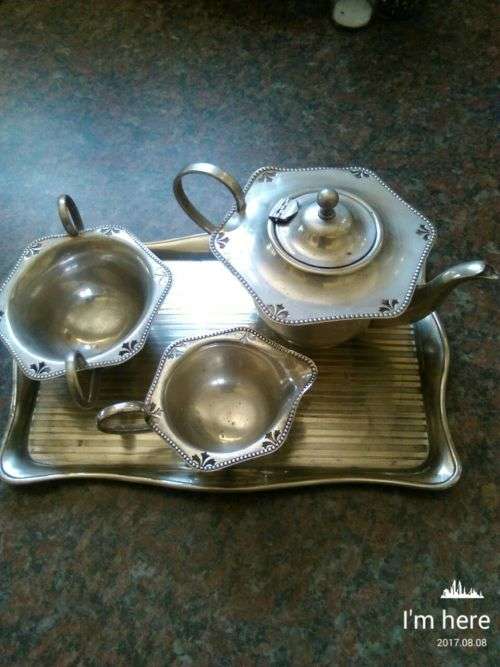 Antique silver tea set great condition.see photos of stamps and numbers on it