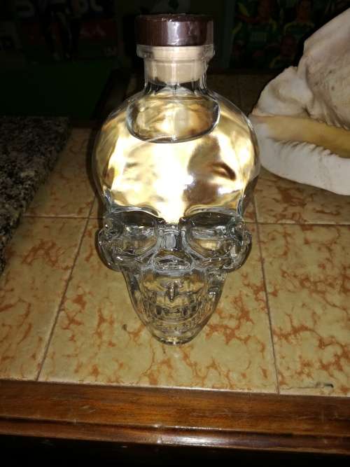 Glass vodka skull still sealed never opened