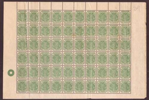TVL  1896  - 1/2d COMPLETE SHEET OF 60 - FINE MINT