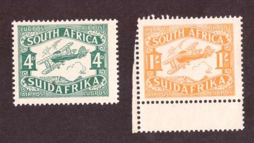 UNION 1929 -air mail stamps 4d and 1/ SACC  R900 - MNH