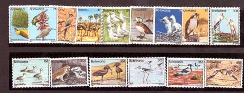 Botswana . Birds 1982 SHORT set MNH SG 515 -529