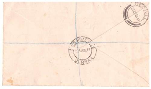 1941 UNION of South Africa. Cover sent from Durban too Redhill. very rare FDC 20-8 -41