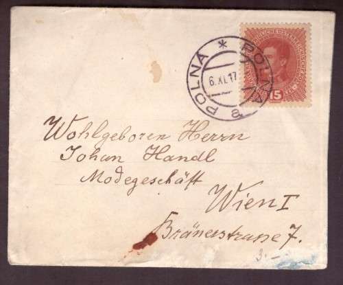 Austria . Nice Cover   1917  from  Polna [from poland] to Wien .