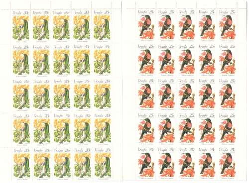 South Africa Venda 1981 issue  mini sheets.Sunbirds