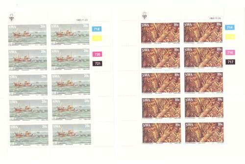 South West Africa1983 issue .Lobster mini sheets
