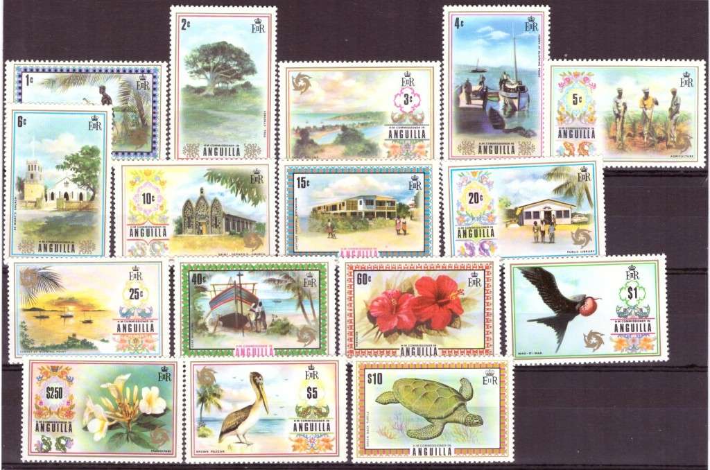 Anguilla. Scott #145-160.  1972 . . MNH