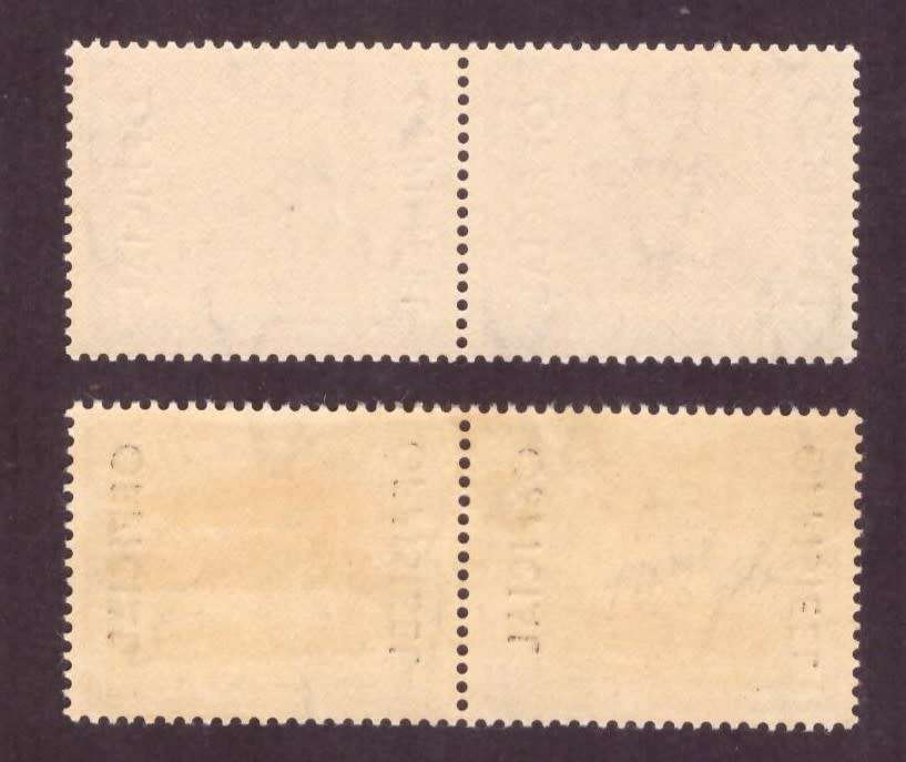 1950-54 UNION  of South Africa. OFFICIAL SACC#46-46a.  1/   19mm.  MNH