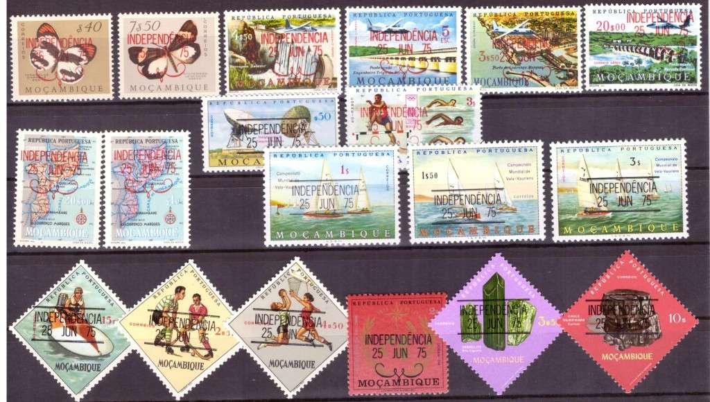 Mozambiqe Independents 1975 issue. Scott #516-530  #C35-C38 MNH.