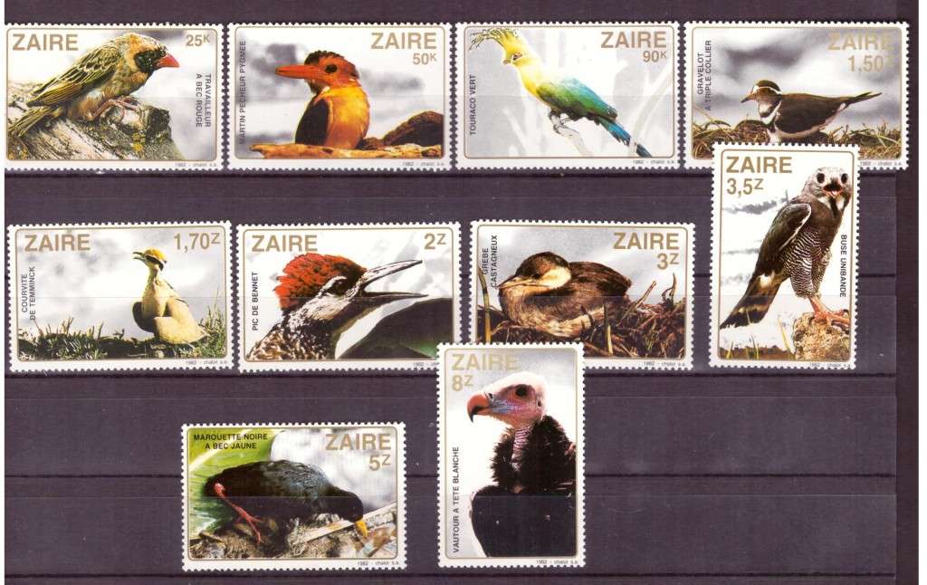 Zaire stamps issue 1982 Scott#1091-1100 MNH.