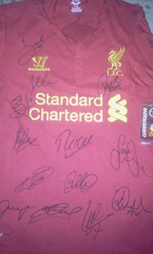 Liverpool Team Signed Jersey + C.O.A.