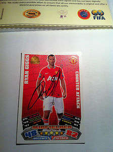 Ryan Giggs Signed + C.O.A. Manchester United Match Attax Trading Card