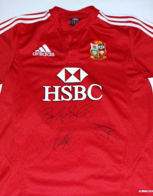 Brian O'Driscoll Tommy Bowe & Luke Fitzgerald Autographed Lions 2009 Shirt & COA