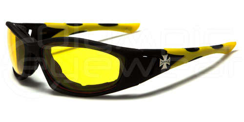 Choppers Biker Sunglasses/Goggles - Yellow Lens Night Riding