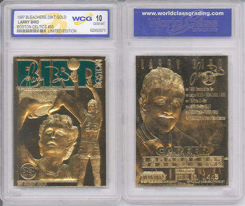 '97 LARRY BIRD BOSTON CELTICS 23K GOLD CARD GEM MINT 10