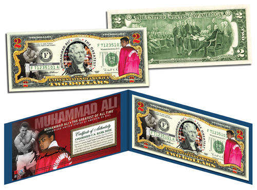 MUHAMMAD ALI "The Greatest" Legal Tender U.S. $2 Bill *OFFICIALLY LICENSED*